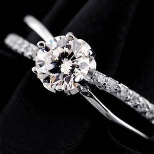 0.14 Ct Solid Silver Zirconia Wedding Ring